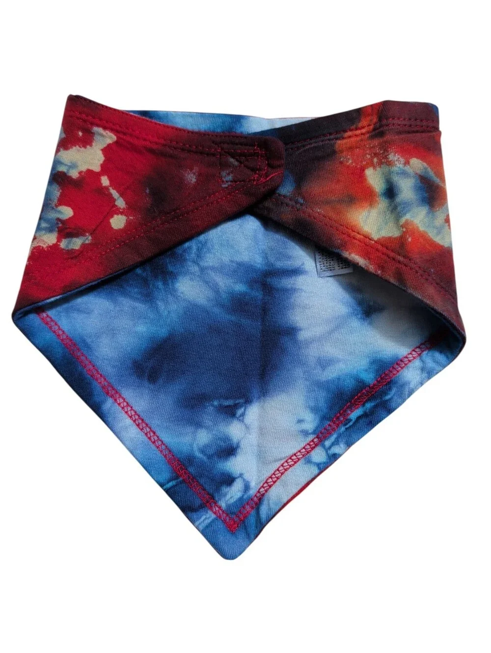 NWOT Tie-Dye Triangle Pet Bandana / Baby Bandaid Bib in Red White And Blue